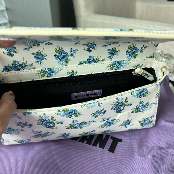 House of Want blue floral bag EUC - Picture 5 of 5